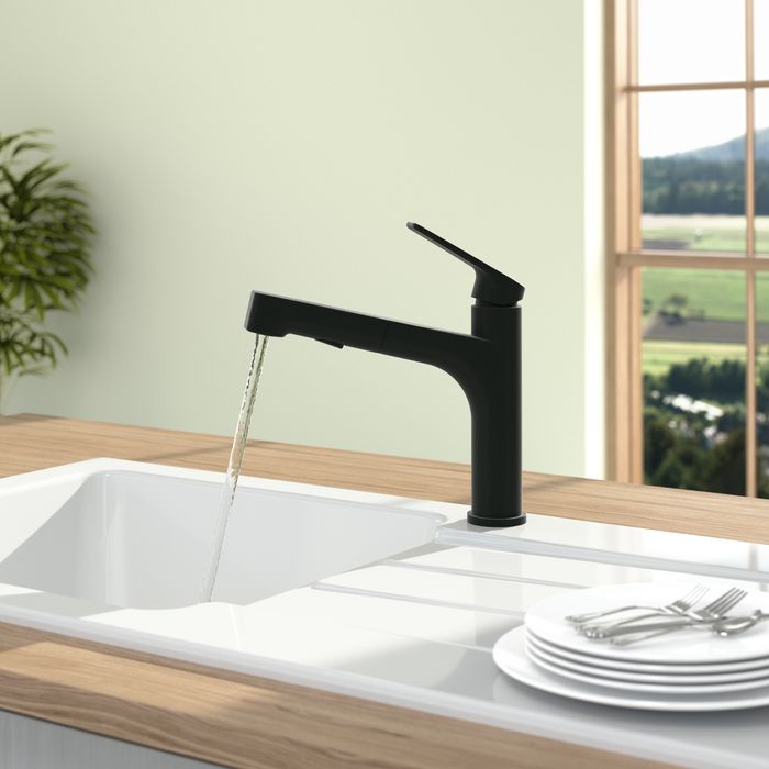 Villeroy &amp; Boch Junis Sky Shower Kitchen tap, Matt Black