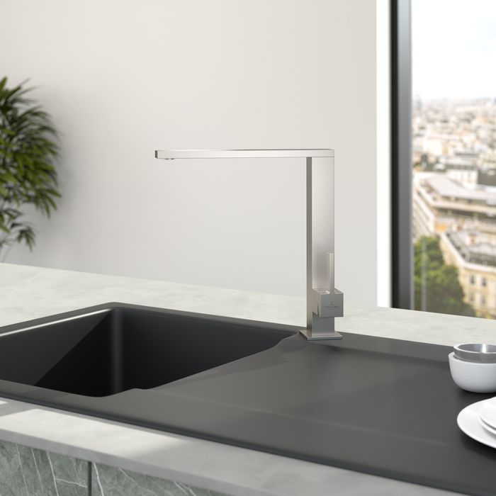 Villeroy &amp; Boch Finera Square Kitchen tap, Solid stainless steel
