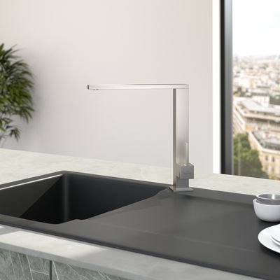 Villeroy &amp; Boch Finera Square Kitchen tap, Solid stainless steel