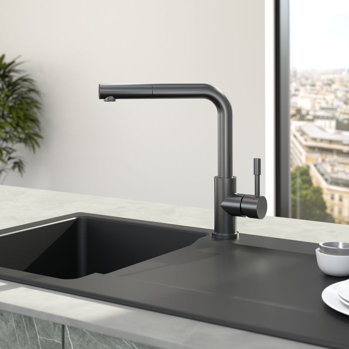 Villeroy &amp; Boch Steel Shower Kitchen tap, Anthracite