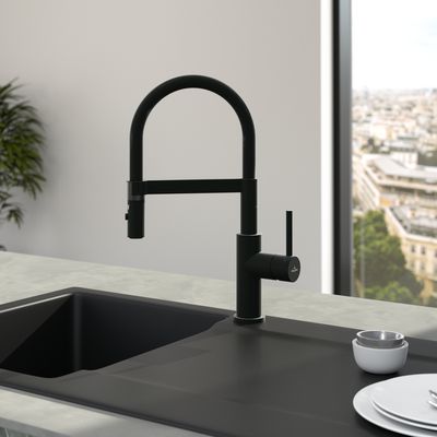 Villeroy &amp; Boch Steel Expert Compact Kitchen tap, Matt Black
