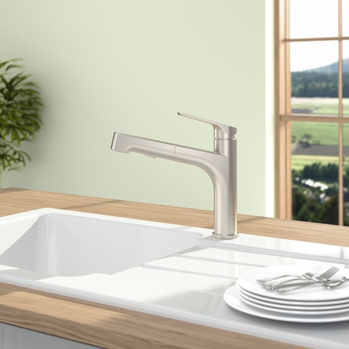 Villeroy &amp; Boch Junis Sky Shower Kitchen tap, Solid stainless steel