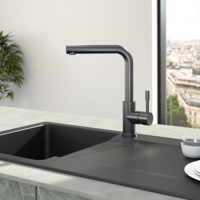 Villeroy &amp; Boch Modern Steel Kitchen tap, Anthracite