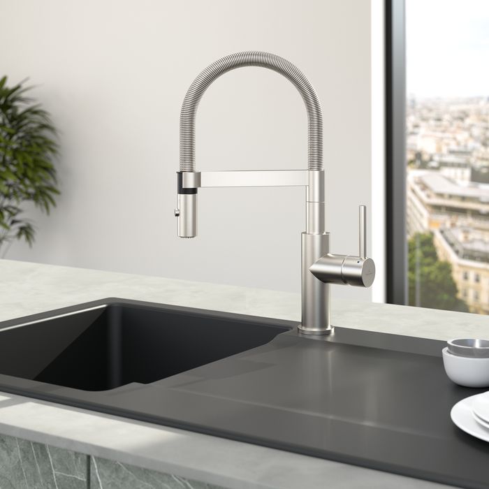 Villeroy &amp; Boch Steel Expert Compact Kitchen tap, Solid stainless steel