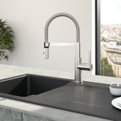 Villeroy &amp; Boch Steel Expert Compact Kitchen tap, Solid stainless steel