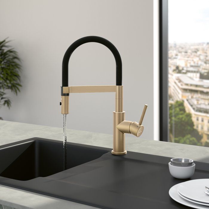Villeroy &amp; Boch Steel Expert Compact Kitchen tap, Gold-Black