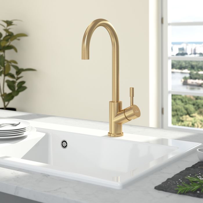 Villeroy &amp; Boch Umbrella Kitchen tap, Gold Matt