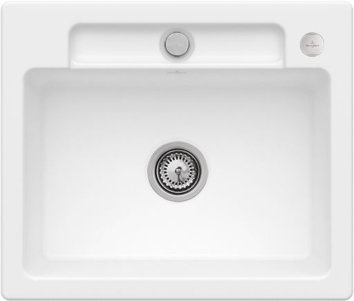Villeroy &amp; Boch Siluet 60 S Built-in sink, included Waste system pop-up, TitanCeram, 600 x 510 mm, CeramicPlus