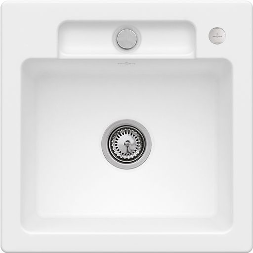 Villeroy &amp; Boch Siluet 50 S Built-in sink, included Waste system pop-up, TitanCeram, 510 x 510 mm, CeramicPlus