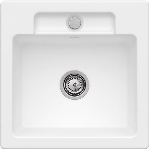 Villeroy &amp; Boch Siluet 50 S Built-in sink, included Waste system hand-operated, TitanCeram, 510 x 510 mm, CeramicPlus