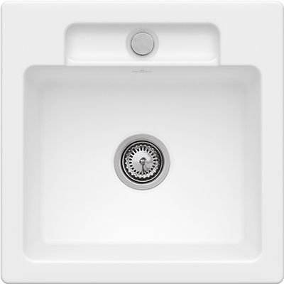 Villeroy &amp; Boch Siluet 50 S Built-in sink, included Waste system hand-operated, TitanCeram, 510 x 510 mm, CeramicPlus