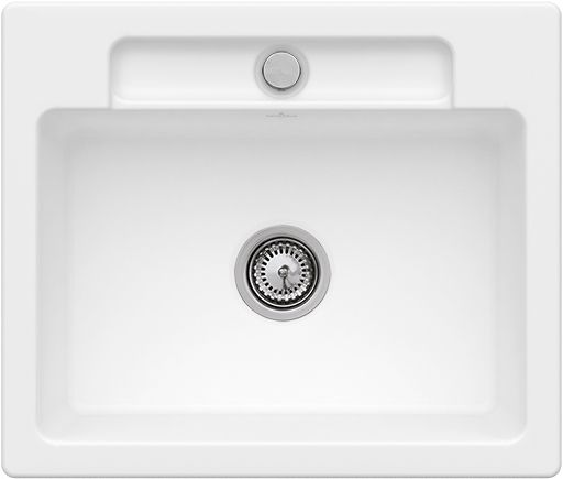 Villeroy &amp; Boch Siluet 60 S Built-in sink, included Waste system hand-operated, TitanCeram, 600 x 510 mm, CeramicPlus