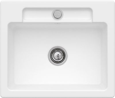 Villeroy &amp; Boch Siluet 60 S Built-in sink, included Waste system hand-operated, TitanCeram, 600 x 510 mm, CeramicPlus