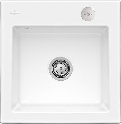 Villeroy &amp; Boch Subway 50 S Built-in sink, included Waste system pop-up, Ceramic, 525 x 510 mm, CeramicPlus