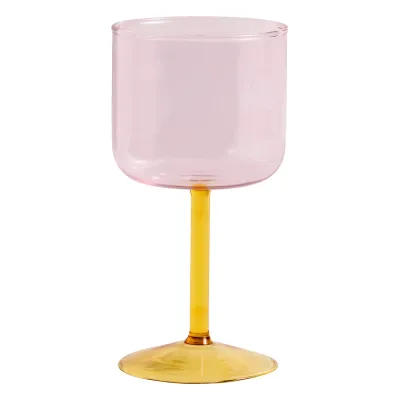 HAY Tint wineglass, 2 pcs, pink - yellow
