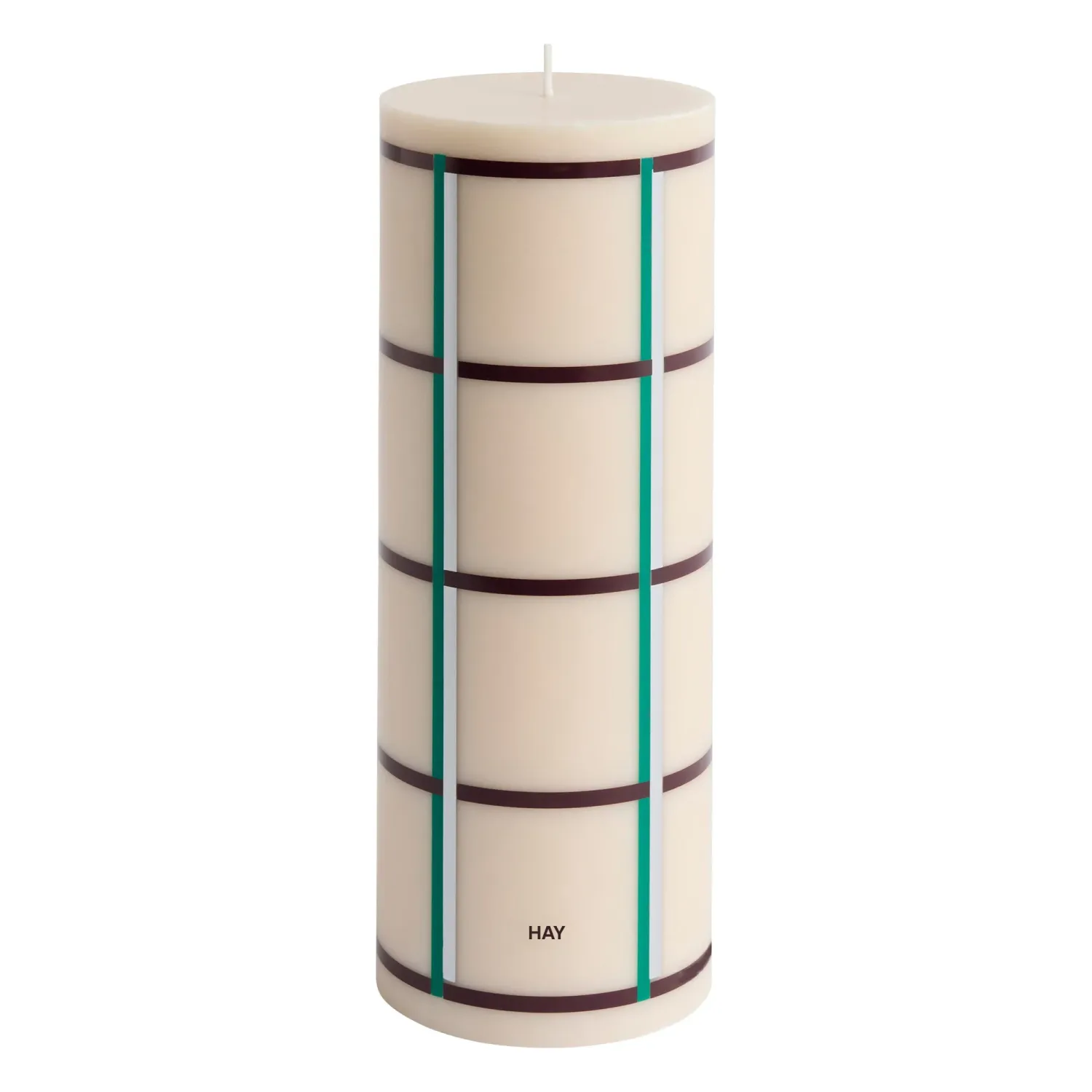 HAY Column candle, L, off-white - green - bordeaux - silver
