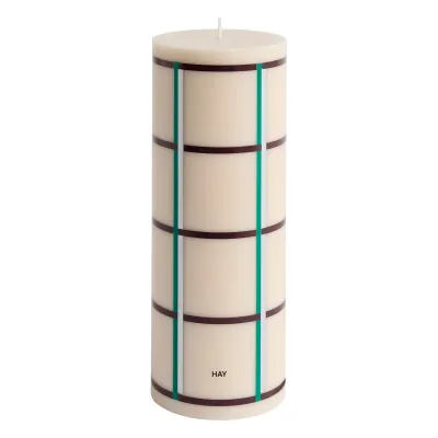 HAY Column candle, L, off-white - green - bordeaux - silver