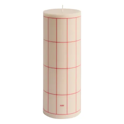 HAY Column candle, L, off-white - red