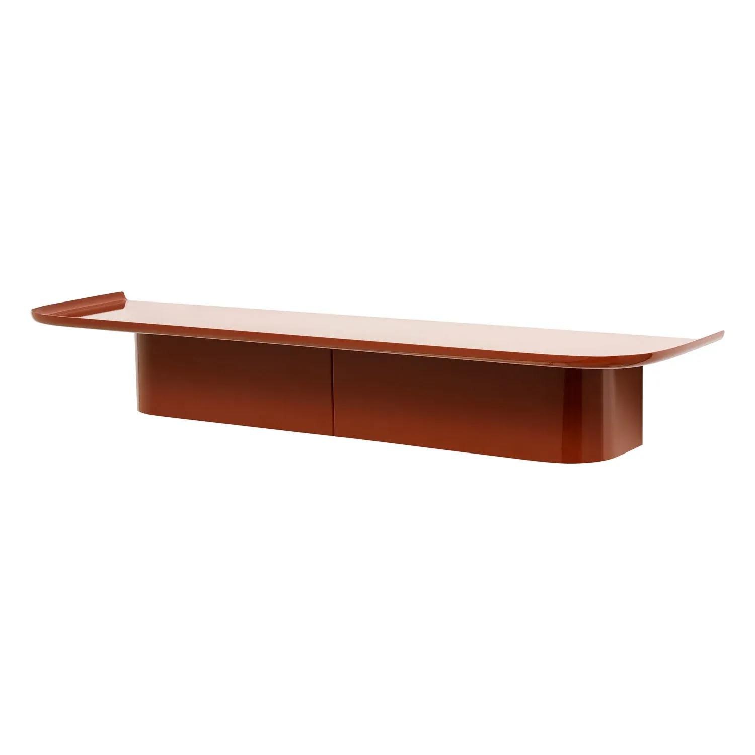 HAY Korpus shelf L, 7 hooks, brick red