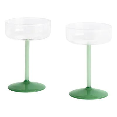 HAY Tint coupe glass, 2 pcs, green