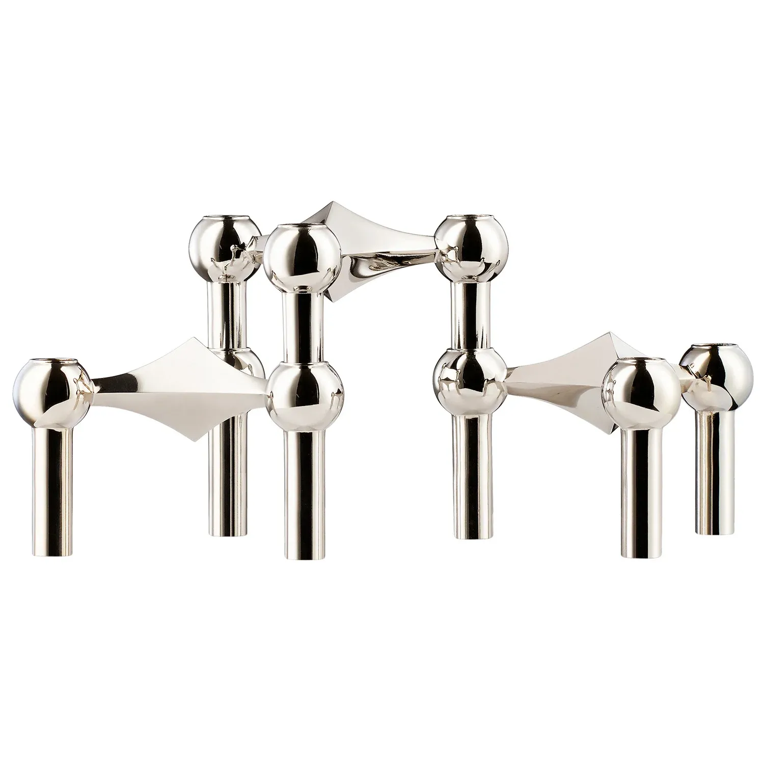 STOFF Nagel candleholder, set of 3, chrome