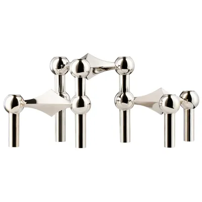 STOFF Nagel candleholder, set of 3, chrome