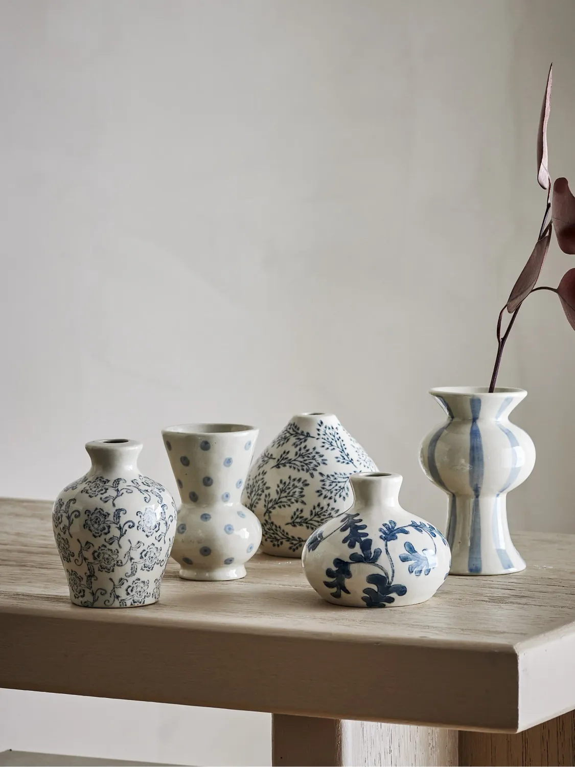 Bloomingville Hand-Painted Vases Quinto, Set of 5