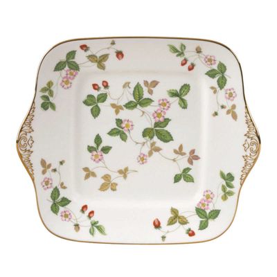 Wedgwood Wild Strawberry Square cake plate 27 cm