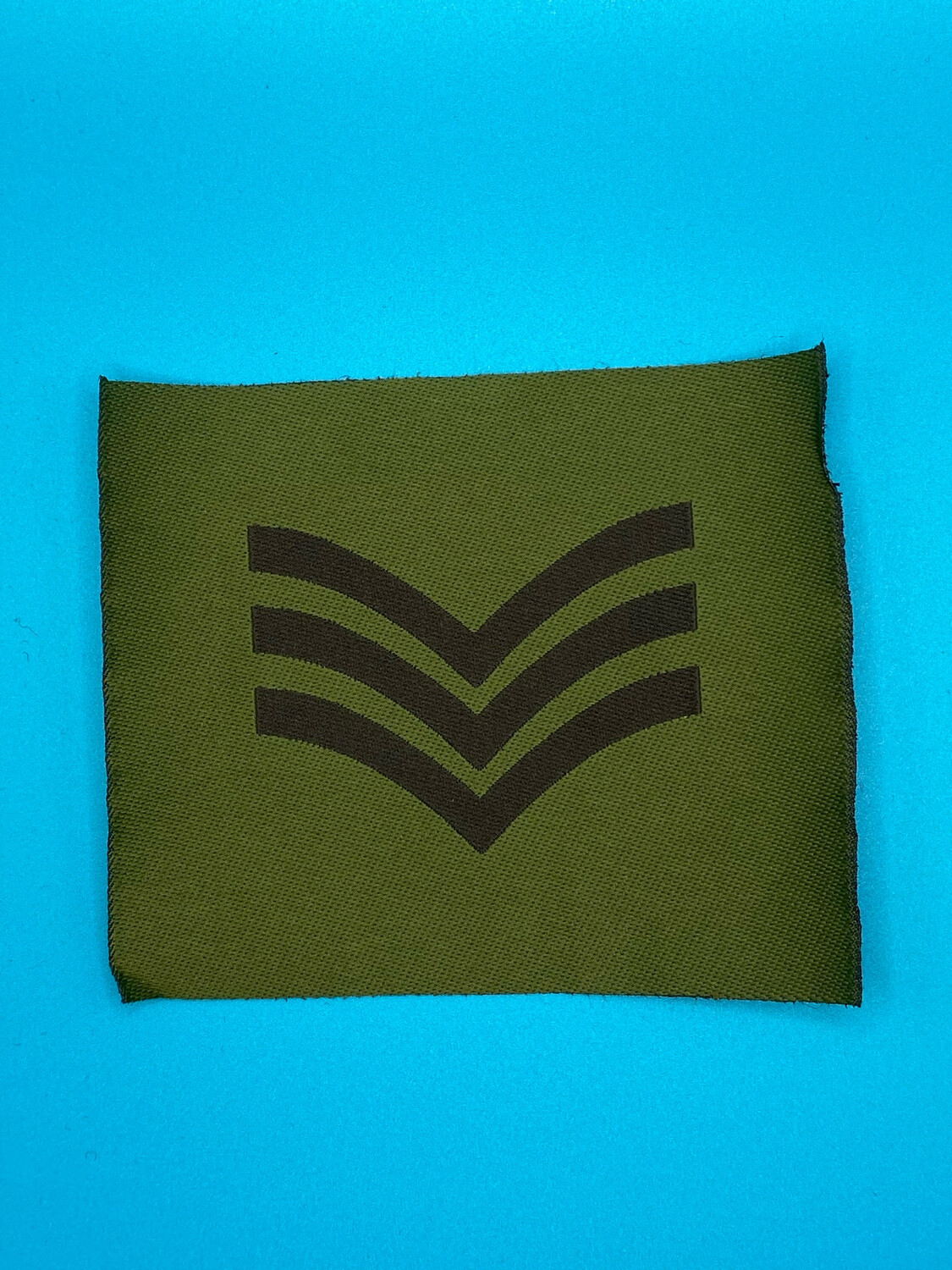 Woven Sergeant Olive Green Rank Patch Sgt OG Sjt