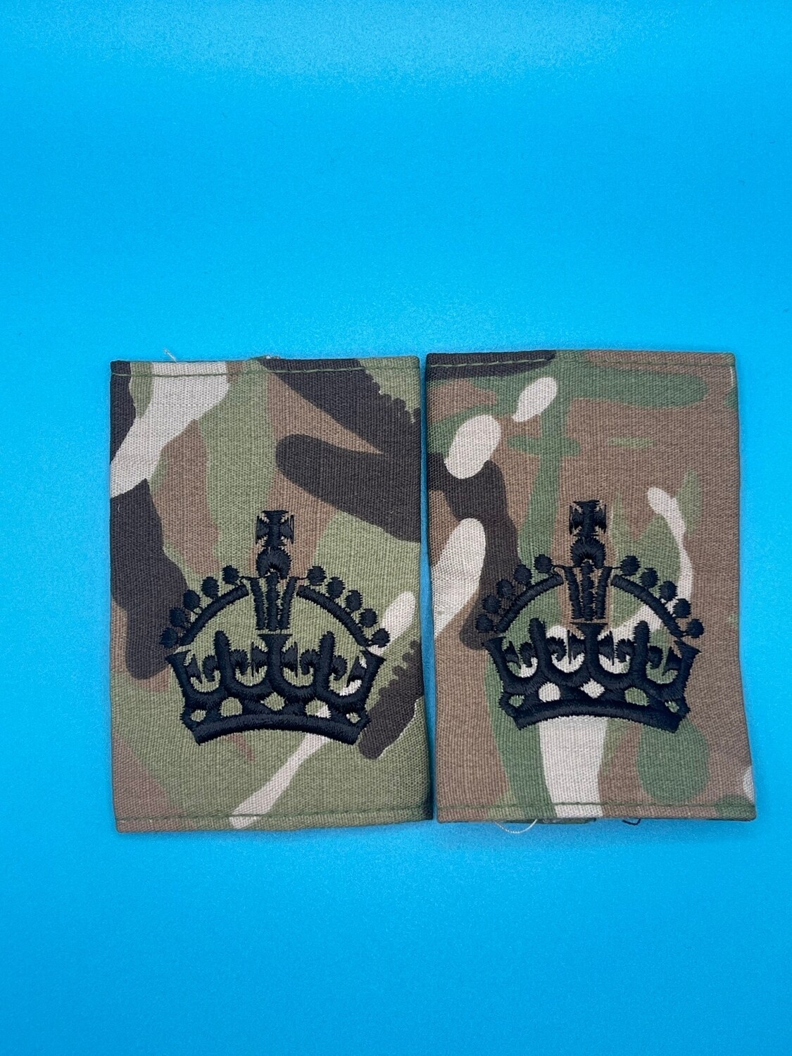 CIIIR MTP Rank Slides - Warrant Officer Class Two (WO2) CSM SSM - Black Embroidery