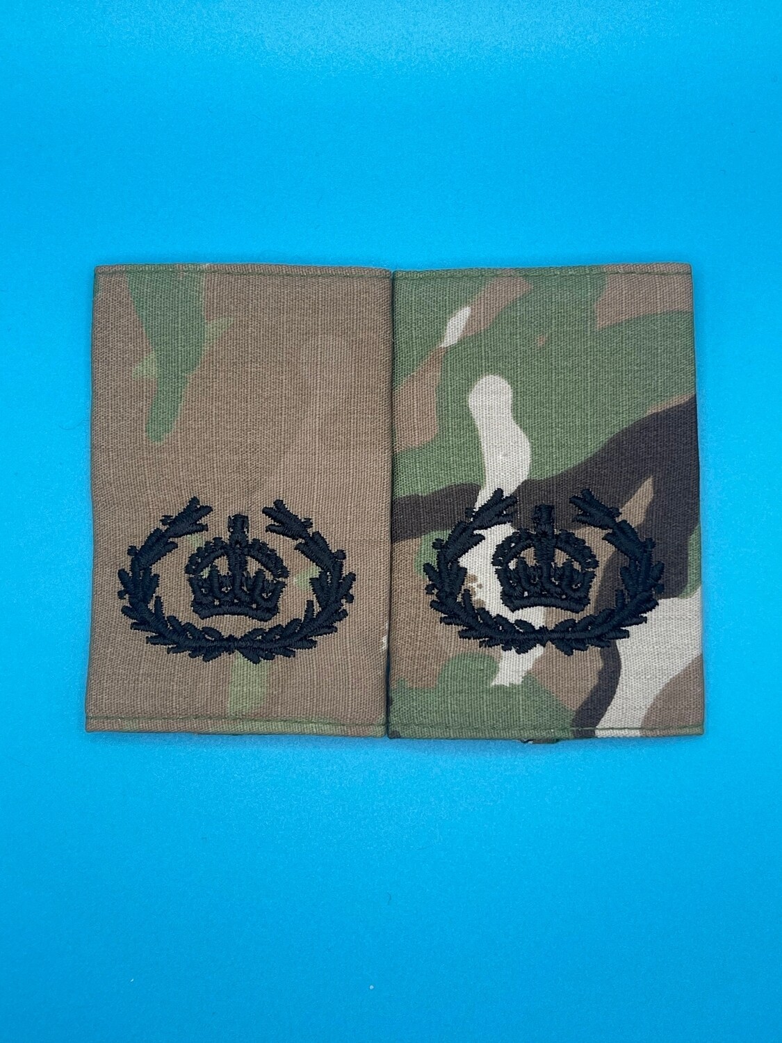 CIIIR MTP Rank Slides - Warrant Officer Class Two (WO2) RQMS SQMS - Black Embroidery