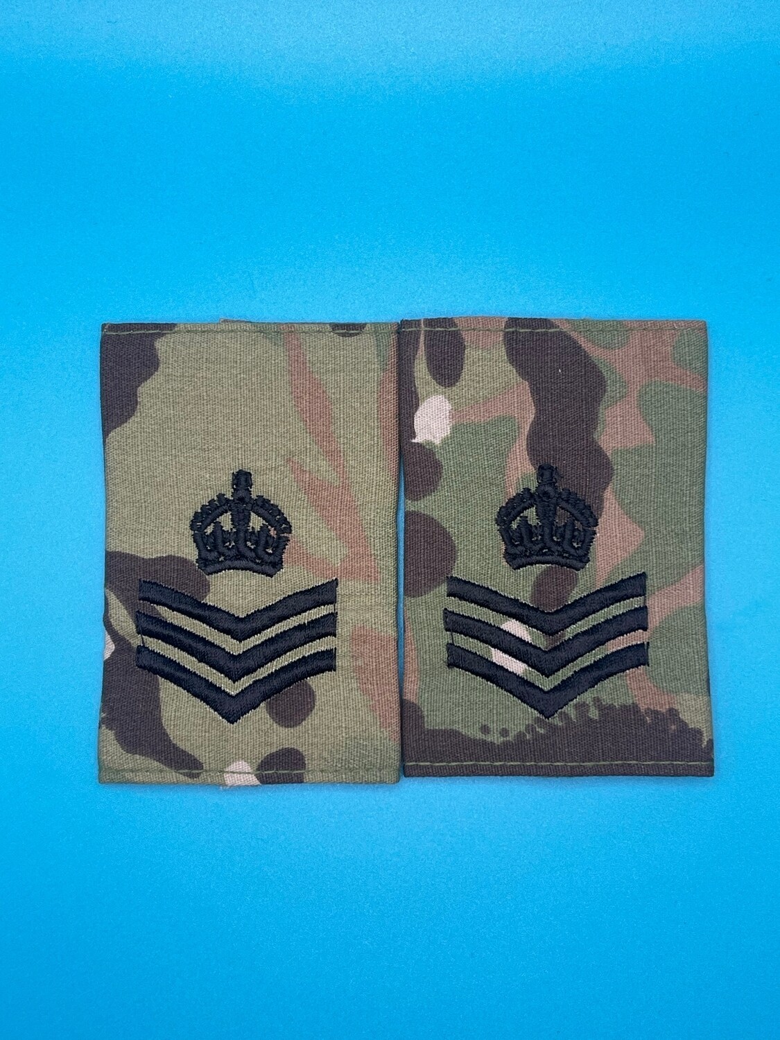 CIIIR MTP Rank Slides - Staff Sergeant SSgt Colour Sergeant CSgt CSjt - Black Embroidery