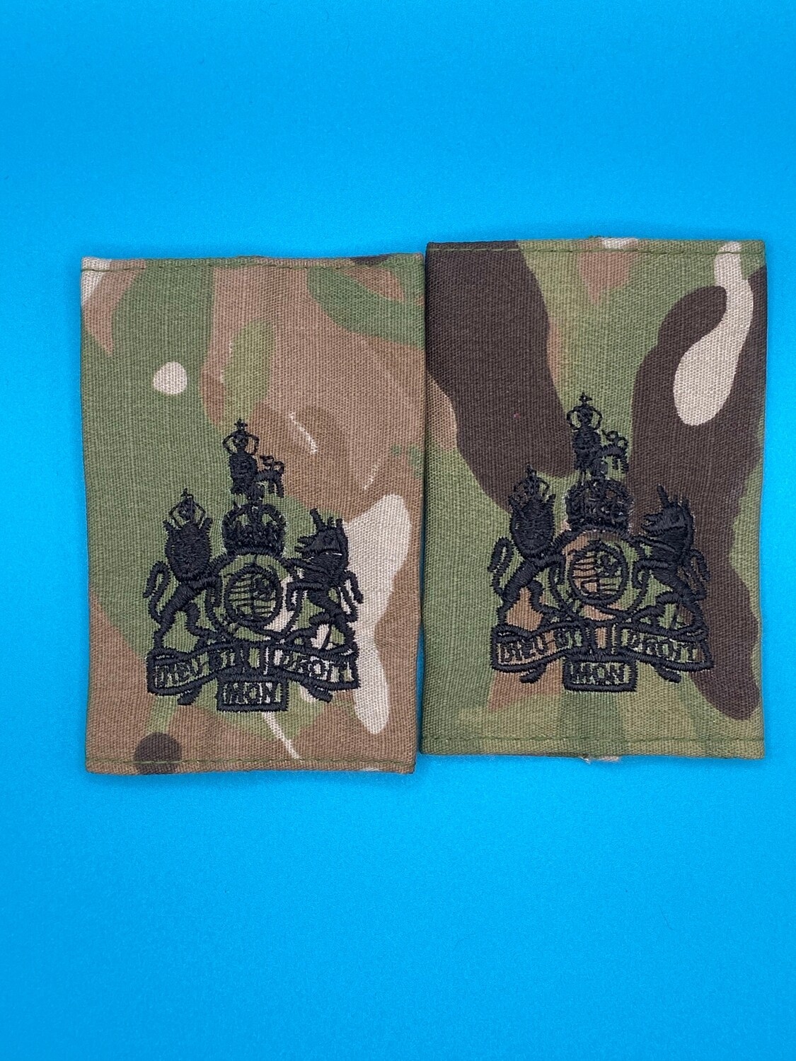 CIIIR MTP Rank Slides - Warrant Officer Class One (WO1) RSM SSM SMI - Black Embroidery