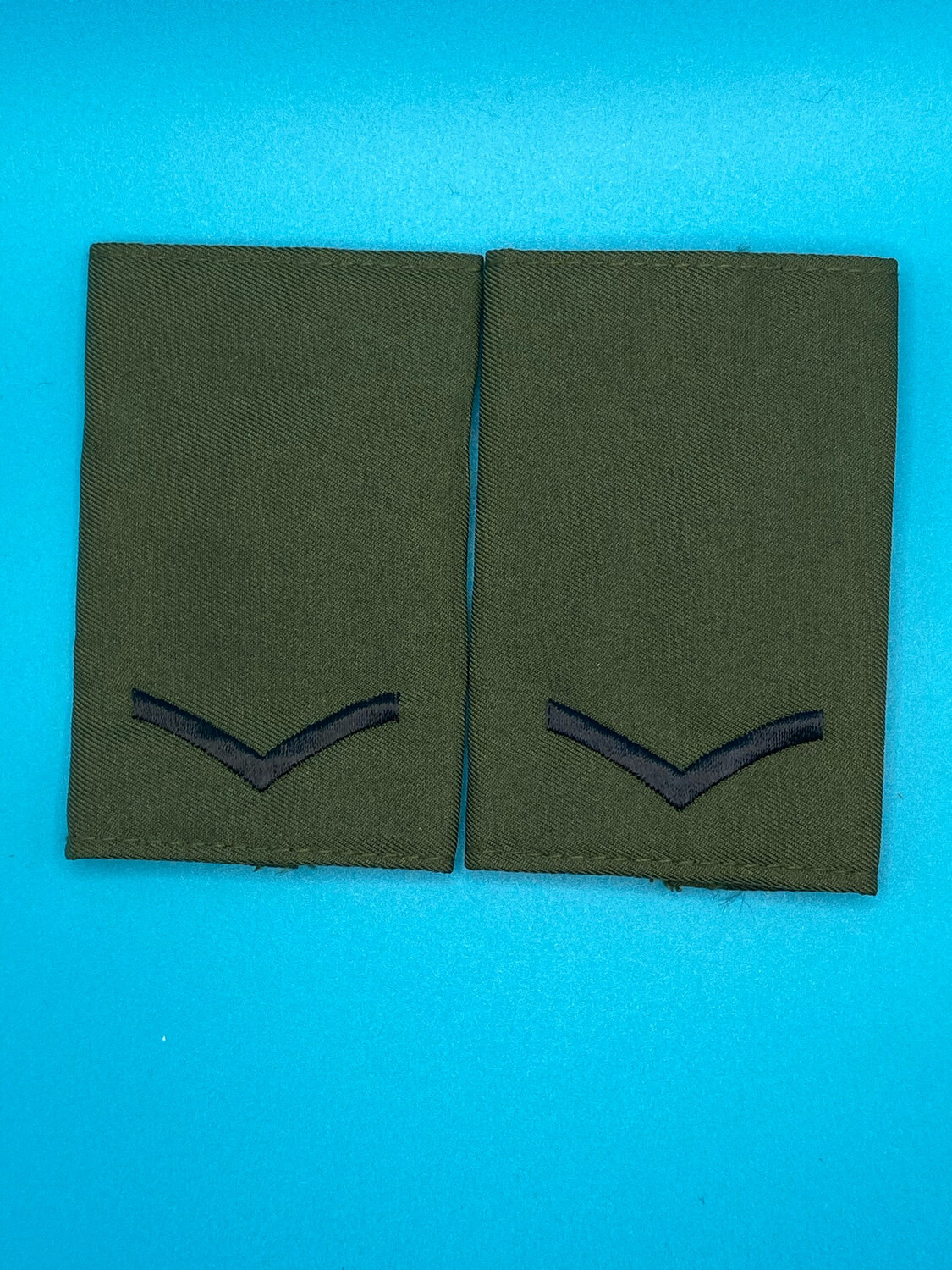 CIIIR Olive Green Rank Slides - Lance Corporal LCpl - Black Embroidery