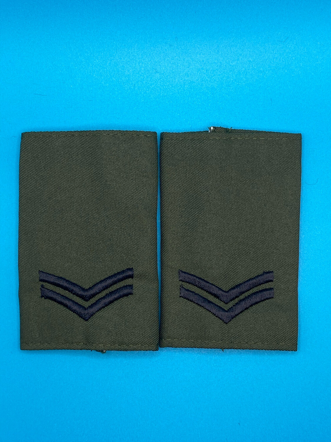 CIIIR Olive Green Rank Slides - Corporal Cpl - Black Embroidery