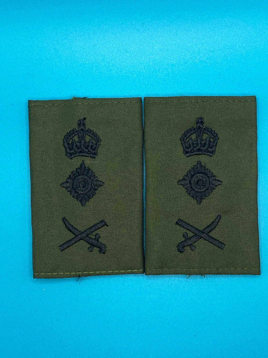 CIIIR Olive Green Rank Slides - General Gen - Black Embroidery