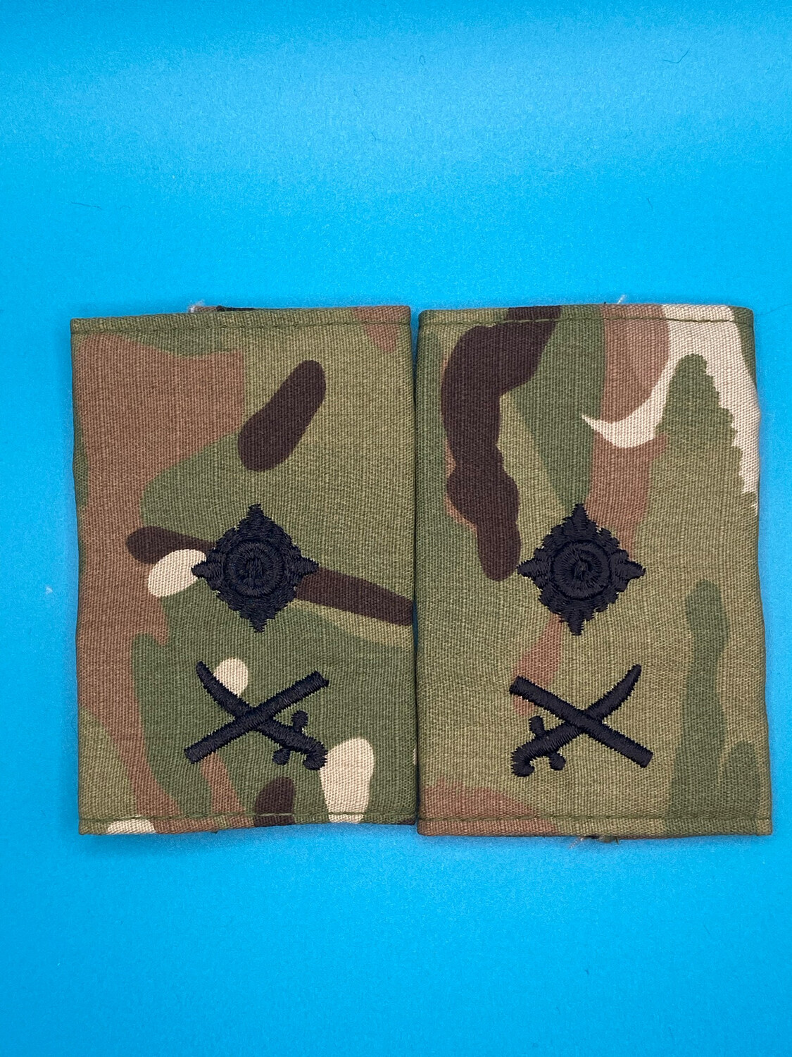 CIIIR MTP Rank Slides - Major General Maj Gen - Black Embroidery