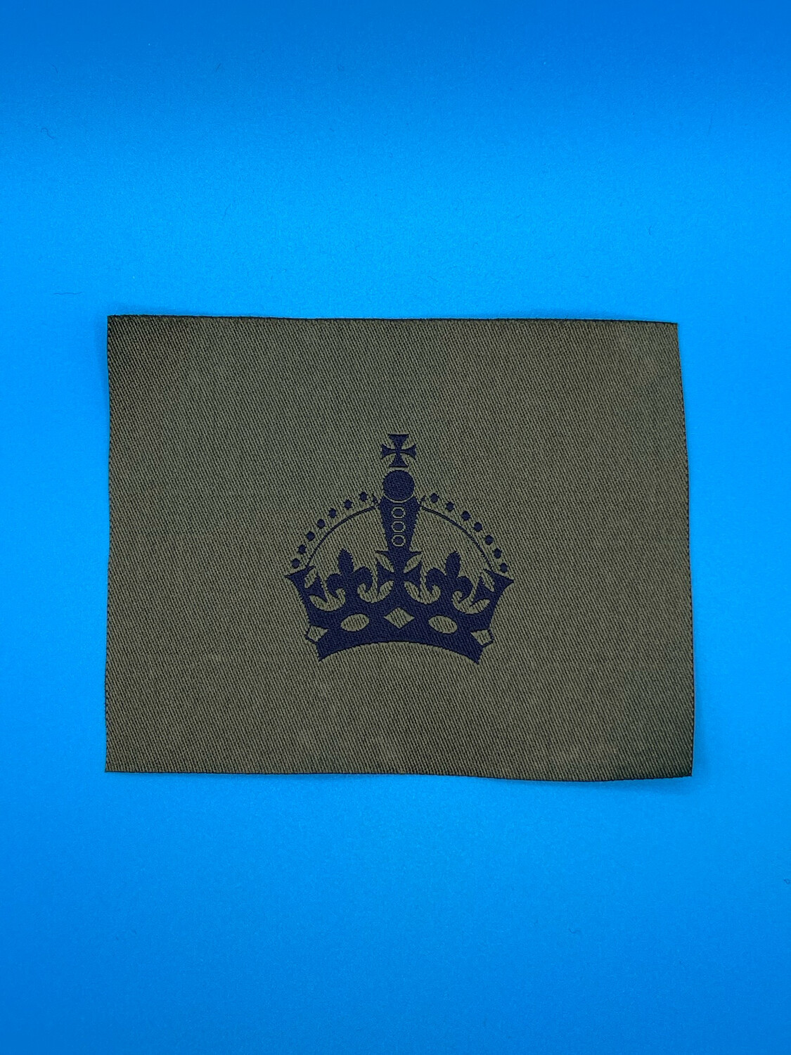 CIIIR King Charles Woven Warrant Officer Class Two Olive Green Rank Patch WO2 CSM SSM OG
