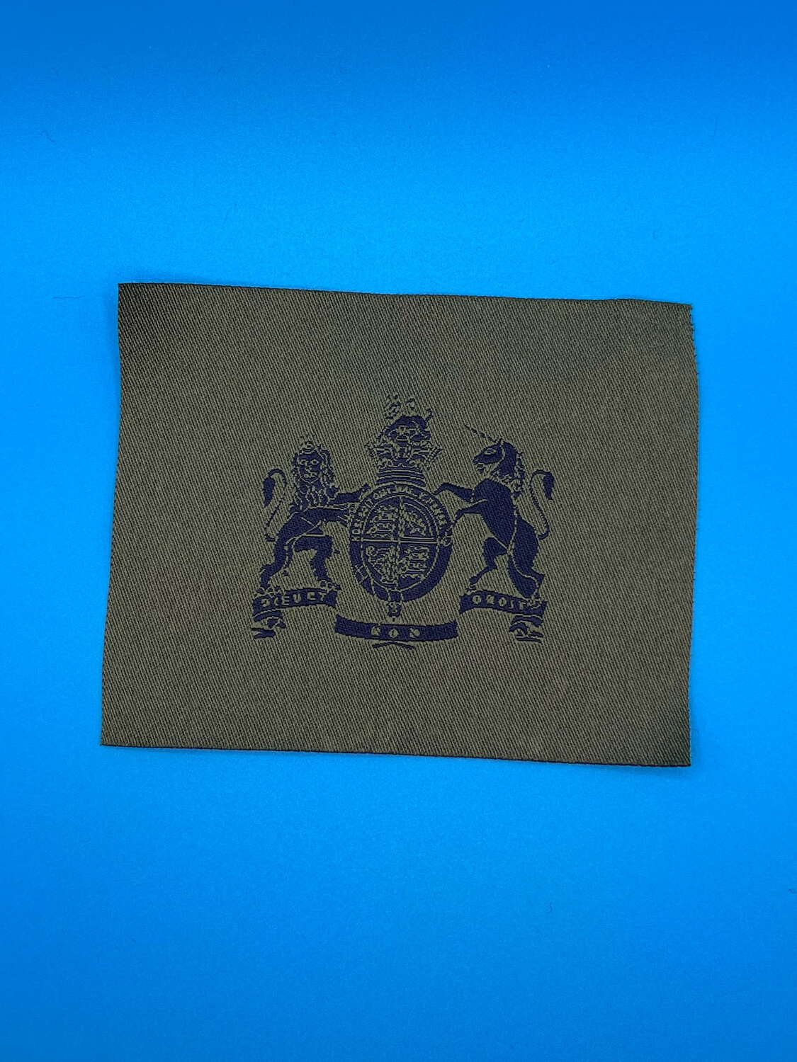 CIIIR King Charles Woven Warrant Officer Class One (WO1) Rank Patch Olive Green OG RSM SSM SMI