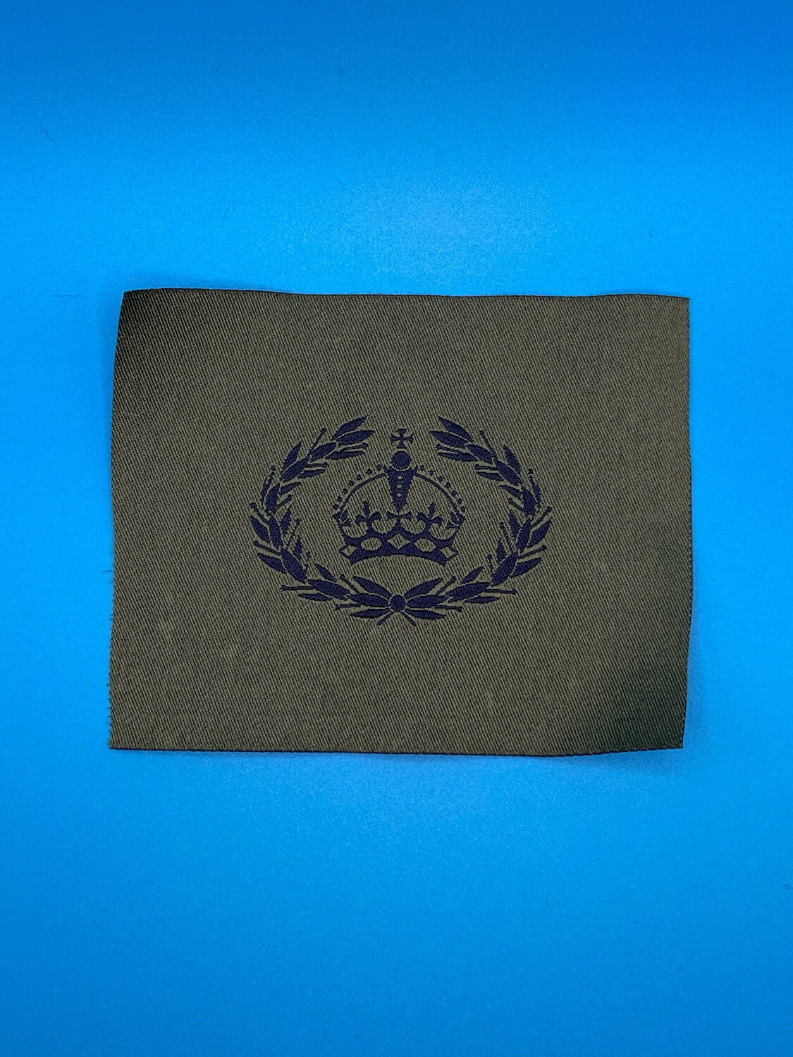 CIIIR King Charles Woven Warrant Officer Class Two (WO2) Rank Patch Olive Green OG RQMS SQMS