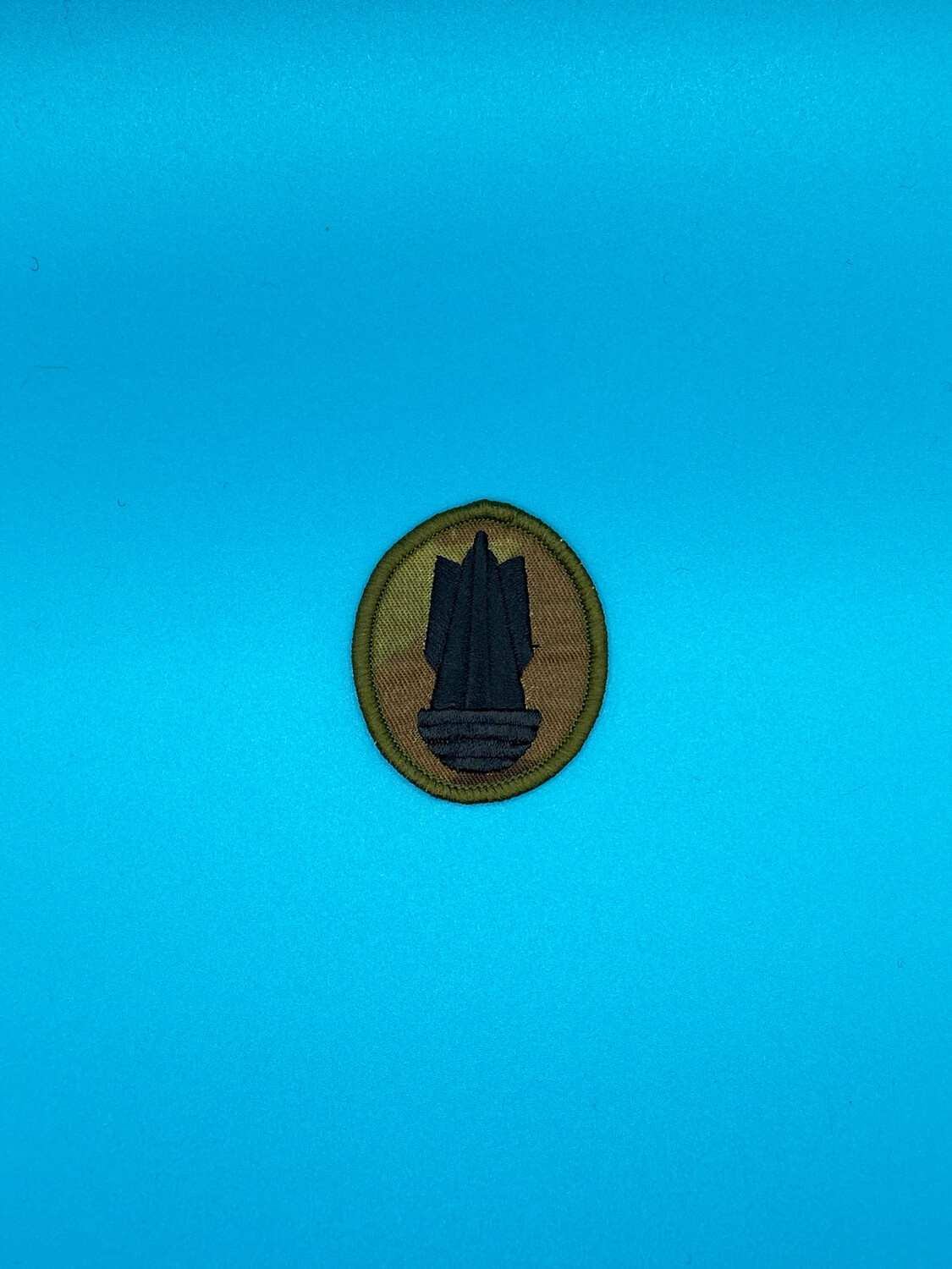 Army EOD Bomb Disposal Badge - Black on MTP camo
