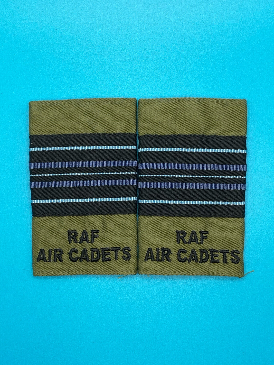 RAF Air Cadets - RAFAC - Squadron Leader Olive Green Rank Slides (Pair)