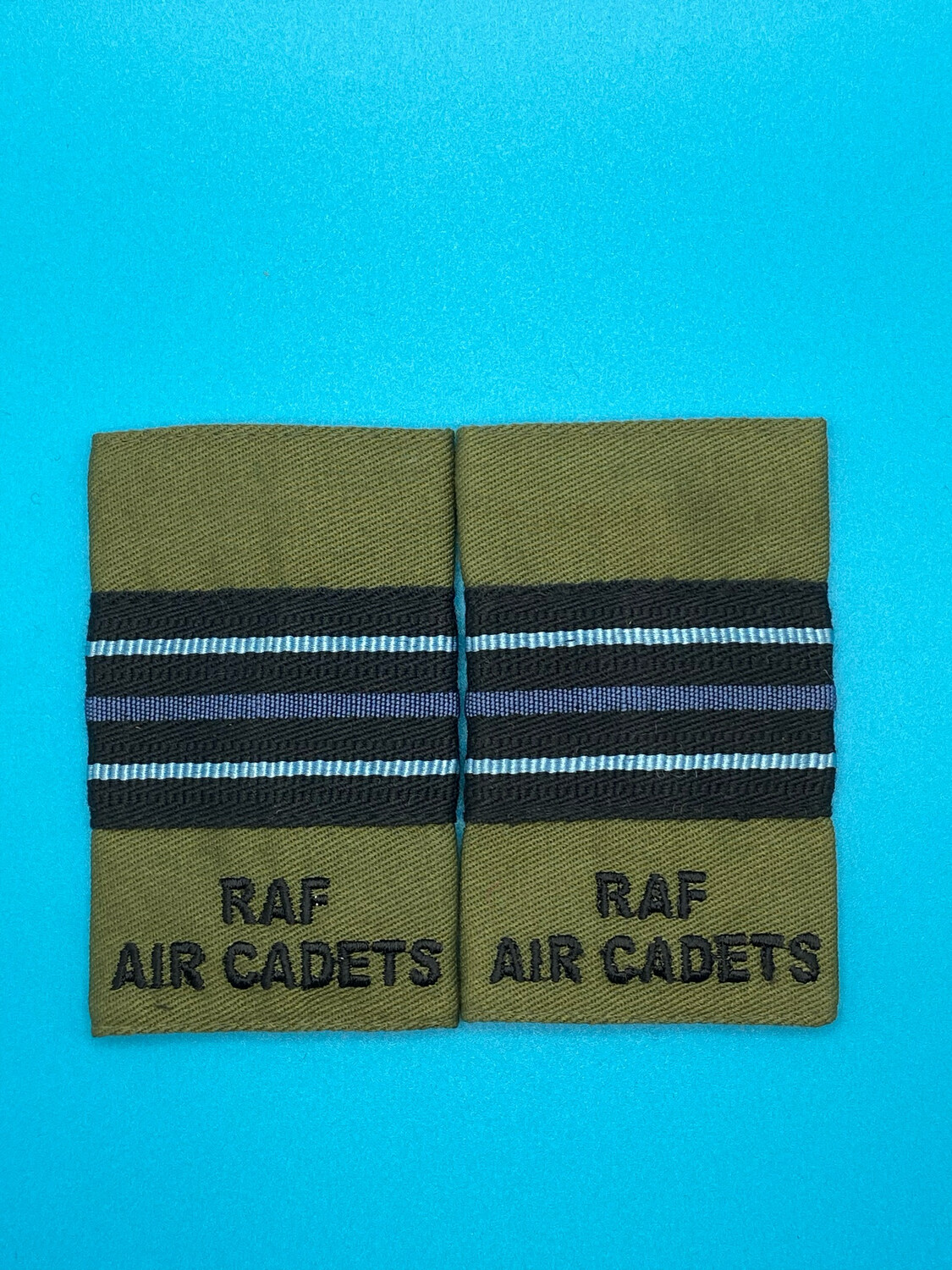 RAF Air Cadets - RAFAC - Flight Lieutenant Olive Green Rank Slides (Pair)