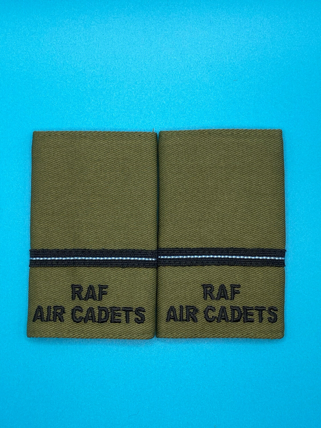 RAF Air Cadets - RAFAC - Pilot Officer Olive Green Rank Slides (Pair)