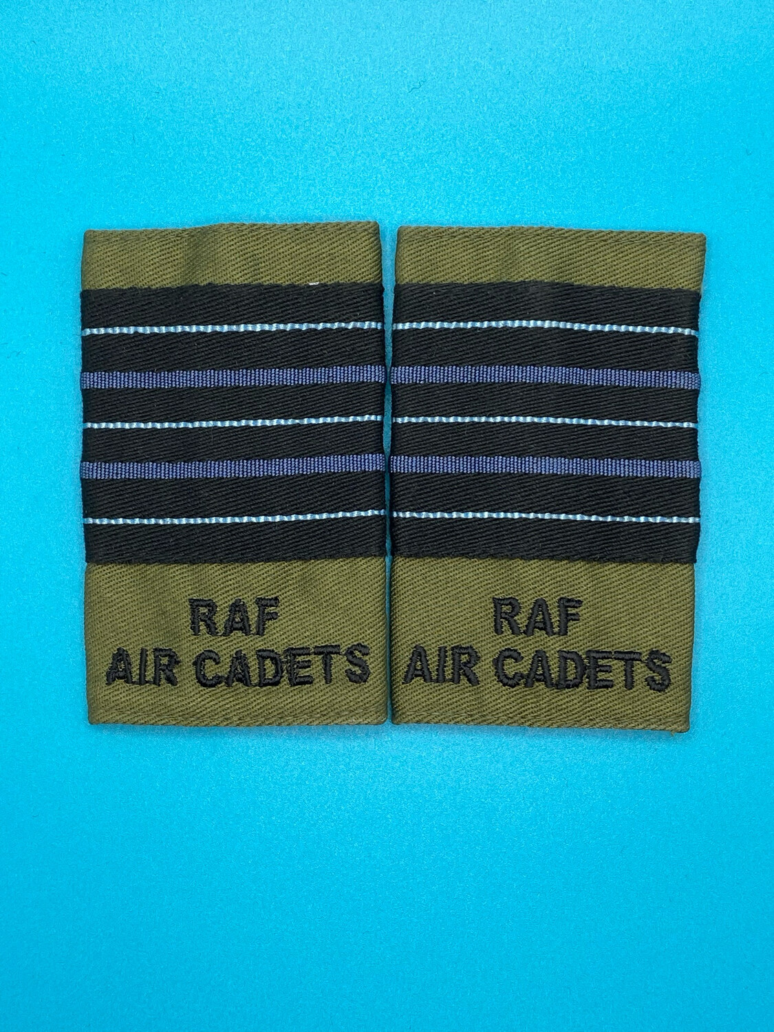 RAF Air Cadets - RAFAC - Wing Commander Olive Green Rank Slides (Pair)