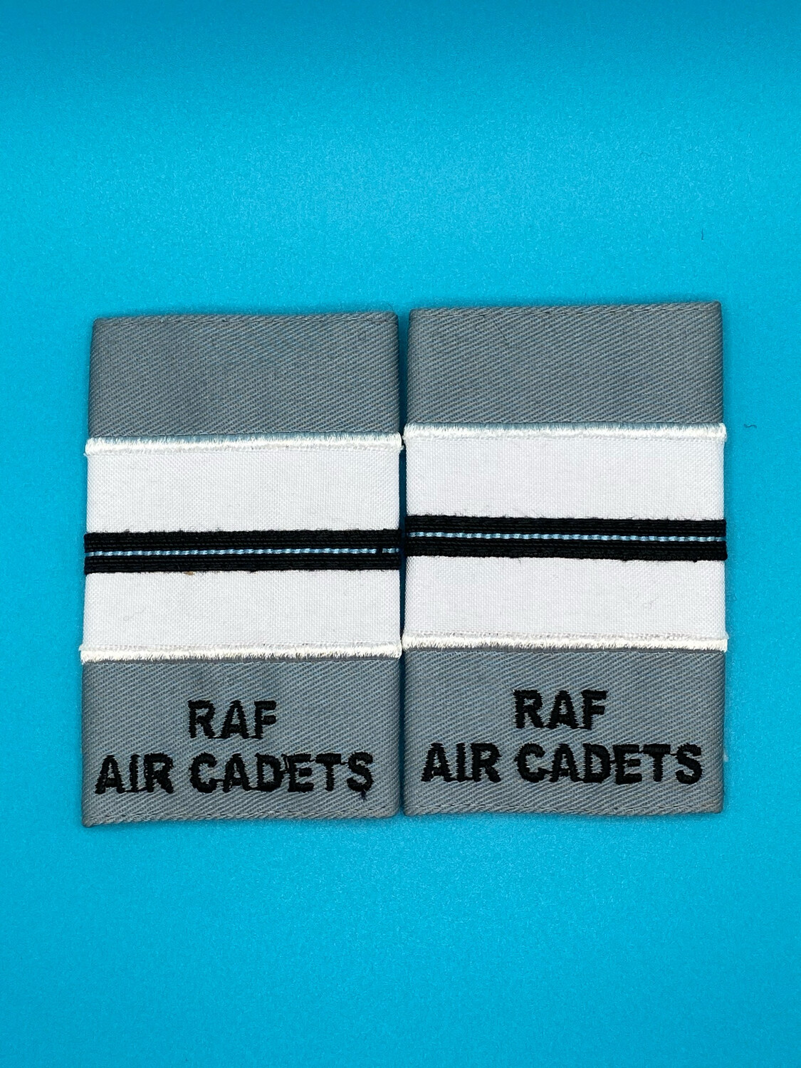 RAF Air Cadets - RAFAC - Probationary Pilot Officer Wedgewood Blue Rank Slides (Pair)