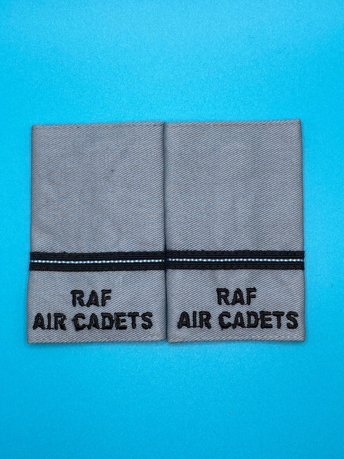 RAF Air Cadets - RAFAC - Pilot Officer Wedgewood Blue Rank Slides (Pair)