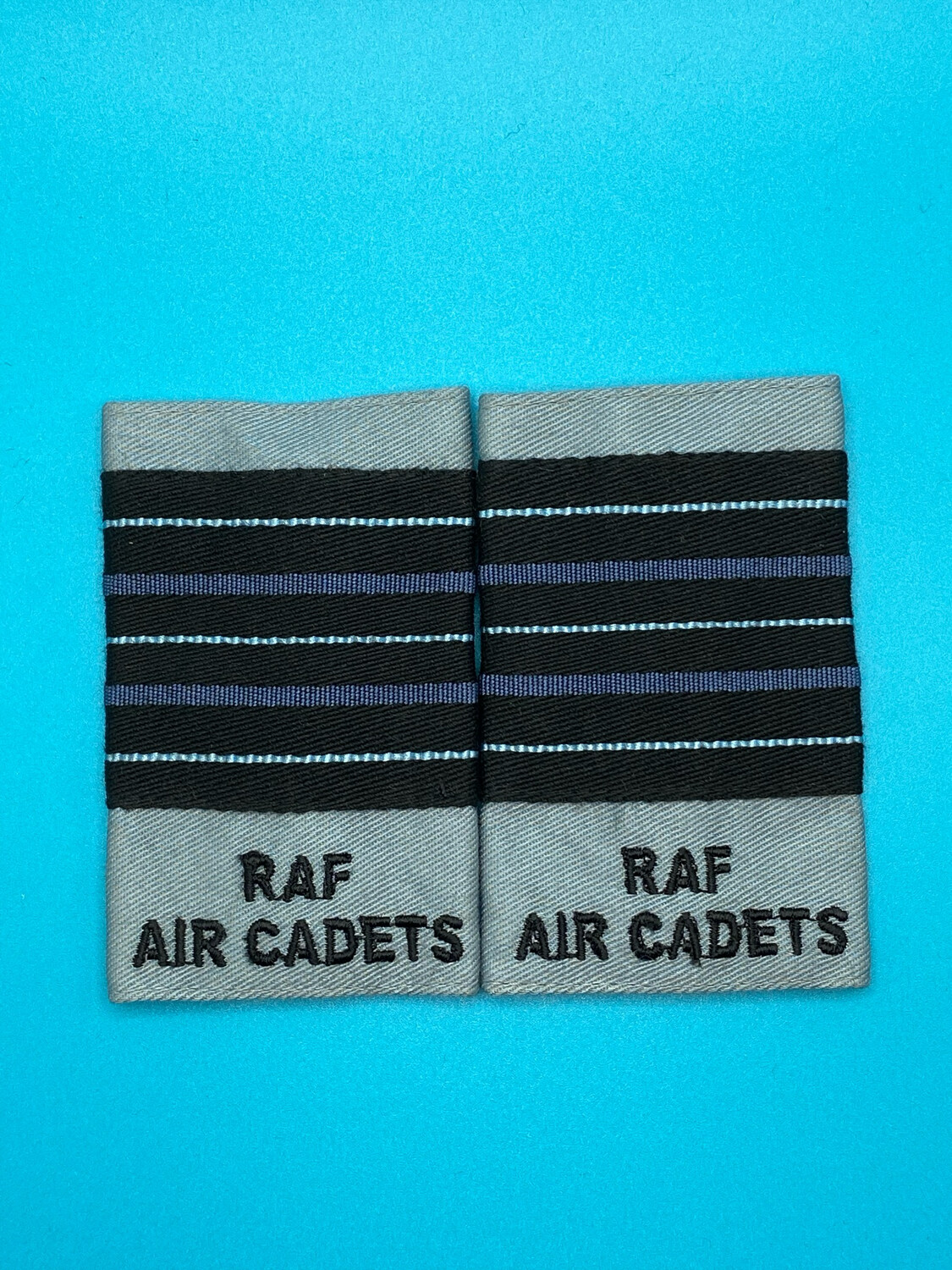 RAF Air Cadets - RAFAC - Wing Commander Wedgewood Blue Rank Slides (Pair)