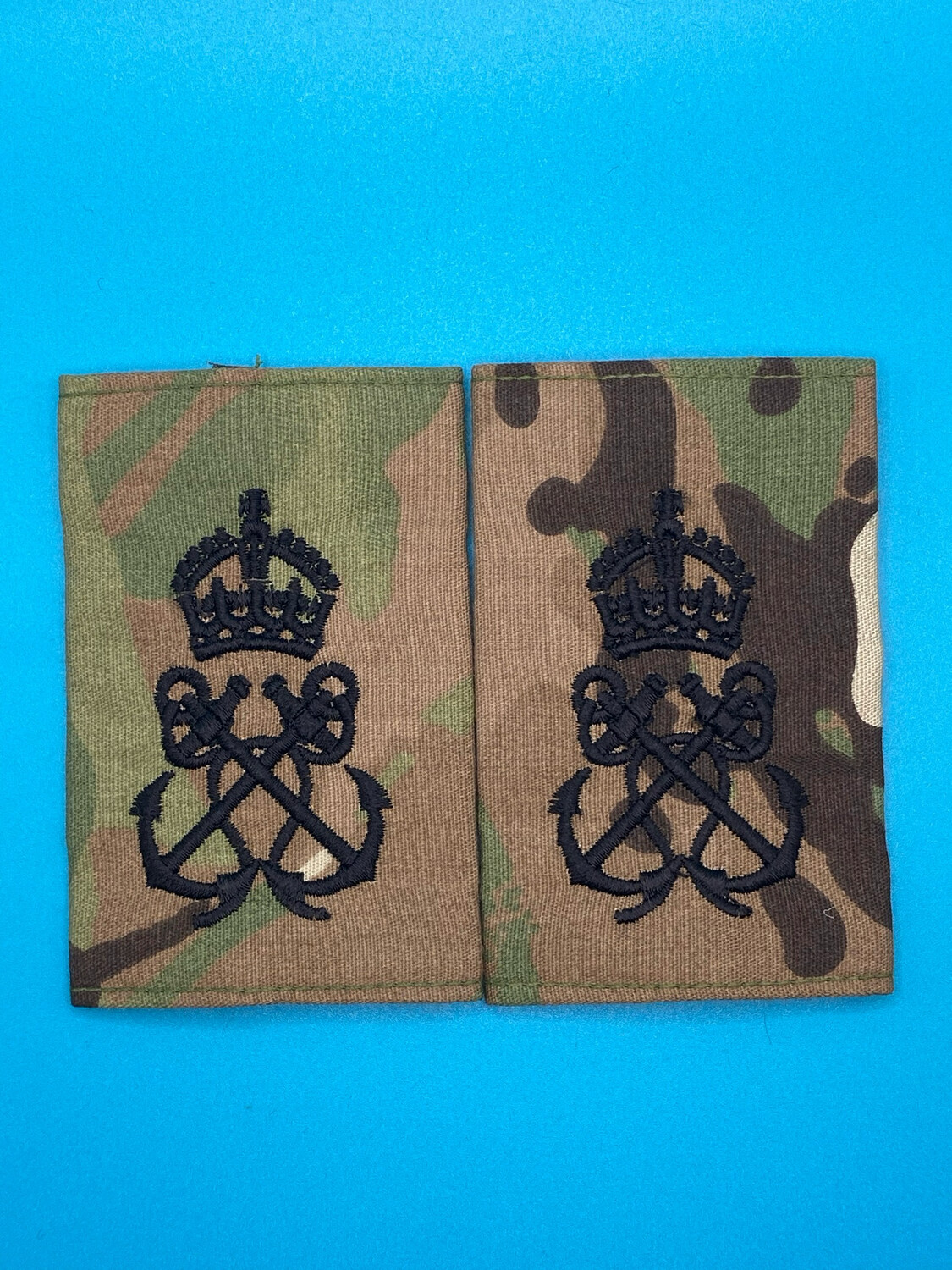 Pair: Royal Navy Rank Slides - Petty Officer PO MTP Black - CIIIR King Charles