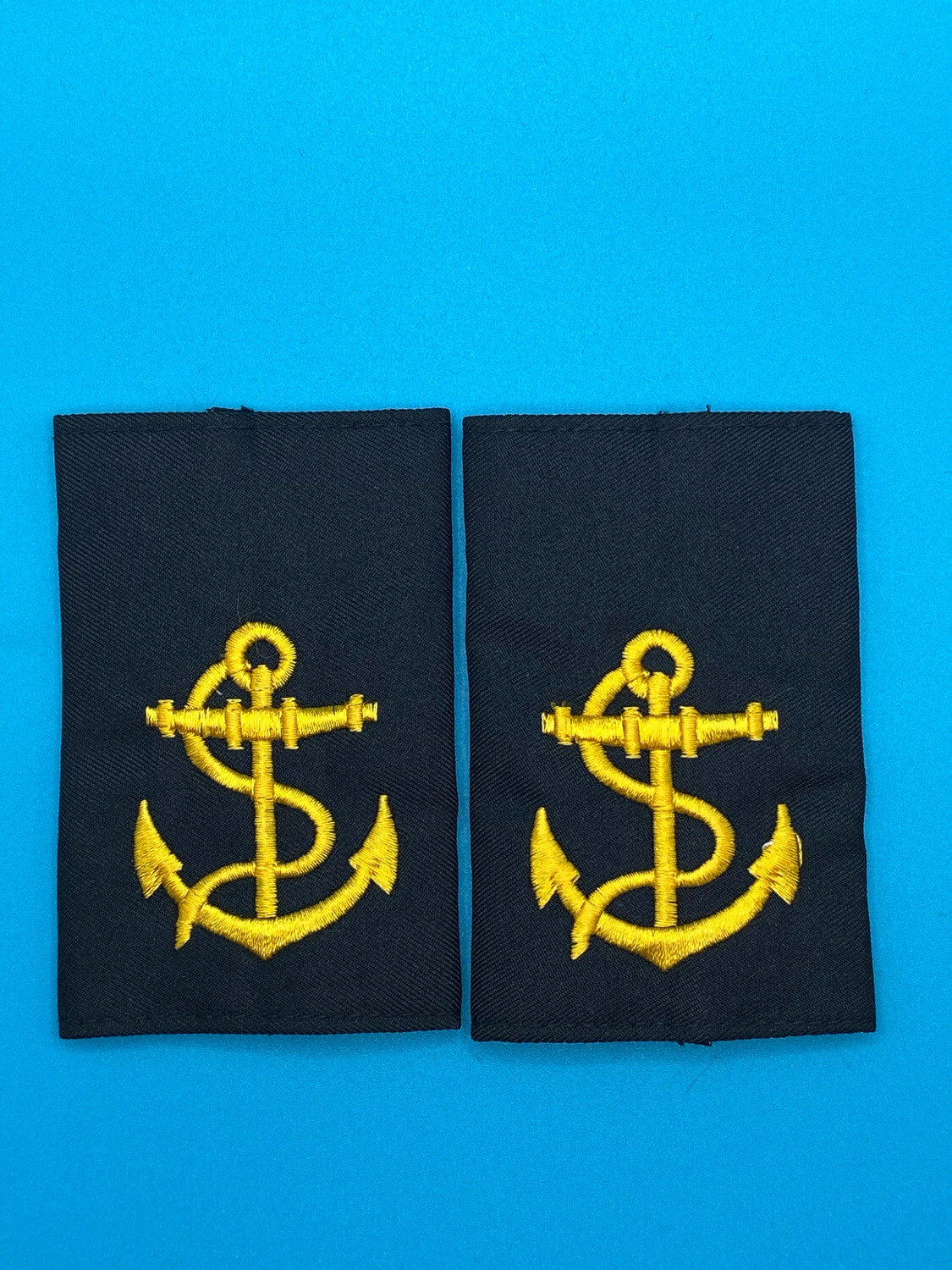 Pair: Royal Navy Rank Slides - Leading Hand LH Black Gold - CIIIR King Charles